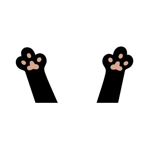 Black Cat Bytes - Two upraise black cat paws 500 x 500